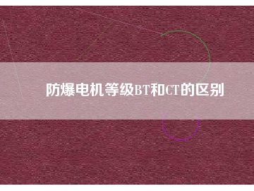 防爆電機等級BT和CT的區別