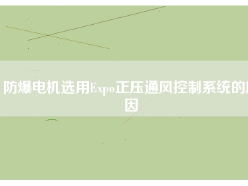 防爆電機選用Expo正壓通風控制系統的原因