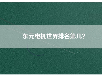 東元電機世界排名第幾？