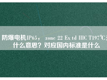 防爆電機IP65， zone 22 Ex td IIIC T197℃是什么意思？對應國內標準是什么