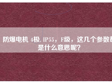 防爆電機 4極, IP55，F級，這幾個參數都是什么意思呢？