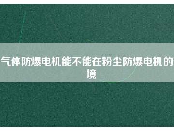 氣體防爆電機能不能在粉塵防爆電機的環境