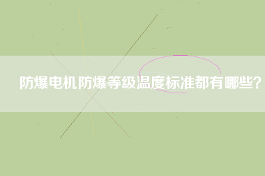防爆電機(jī)防爆等級溫度標(biāo)準(zhǔn)都有哪些？